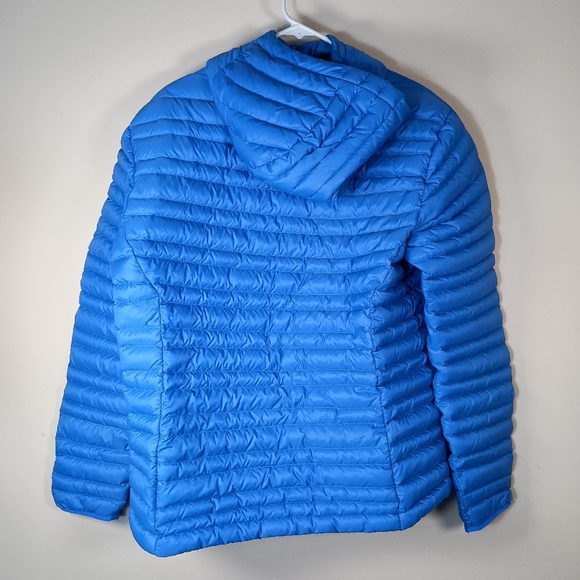 Stio Pinion Down Hooded Men's L Blue Goose Down Pertex Outdoors Puffer Jacket - Picture 3 of 13